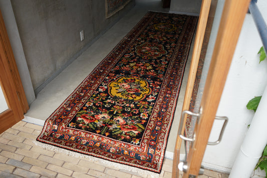 店頭販売 IRAN ANTIQUE BAKHTIARI FALADONBEH GOLPATO 1820年代 391 × 104 cm