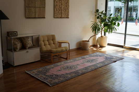 Türkiye Old Kayseri Pink Runner 1950-1960年代 272 × 101 cm