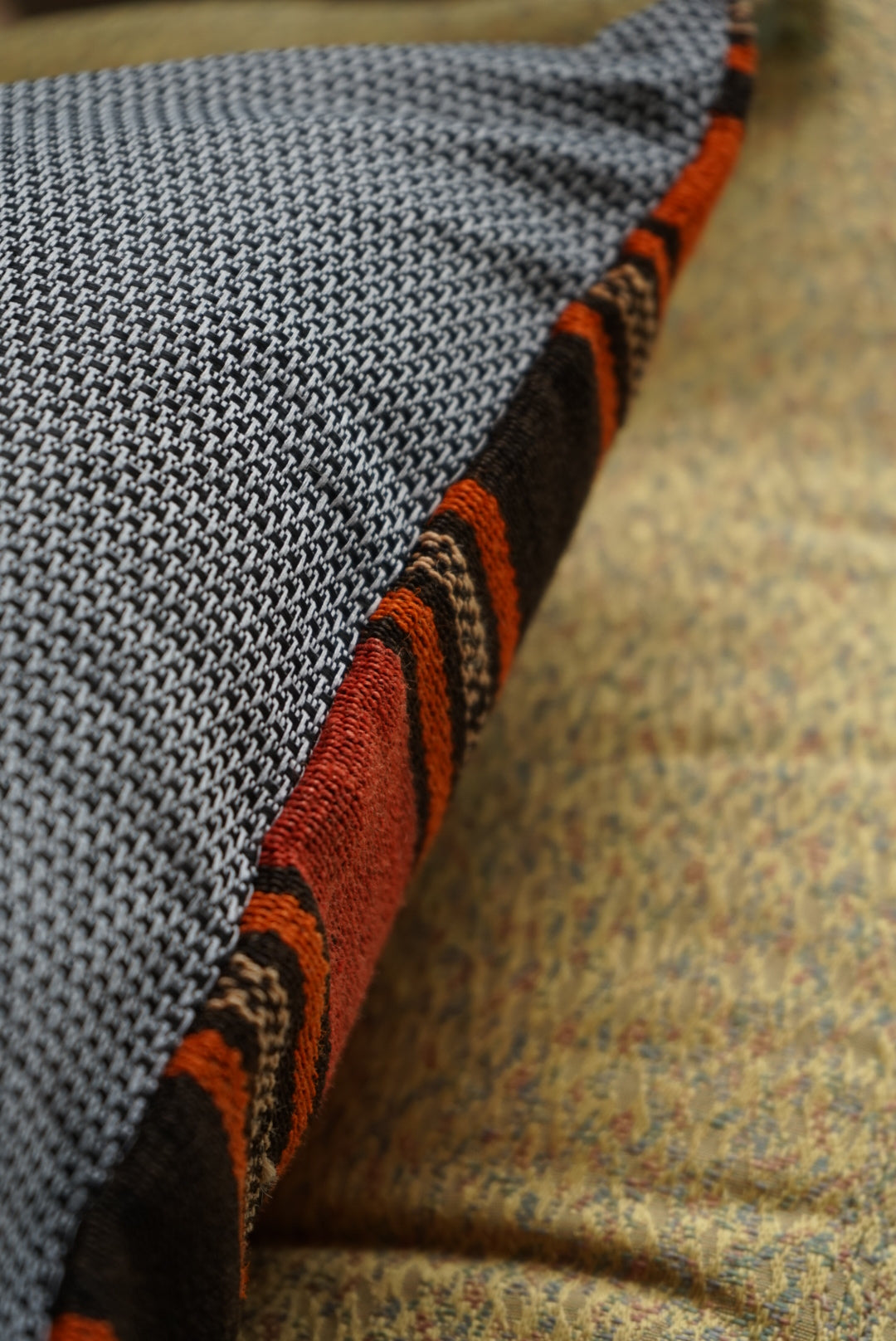 Türkiye Old Kilim Cushion Cover Stripe Red , Orange , Black 40 × 40 cm No.TR25440