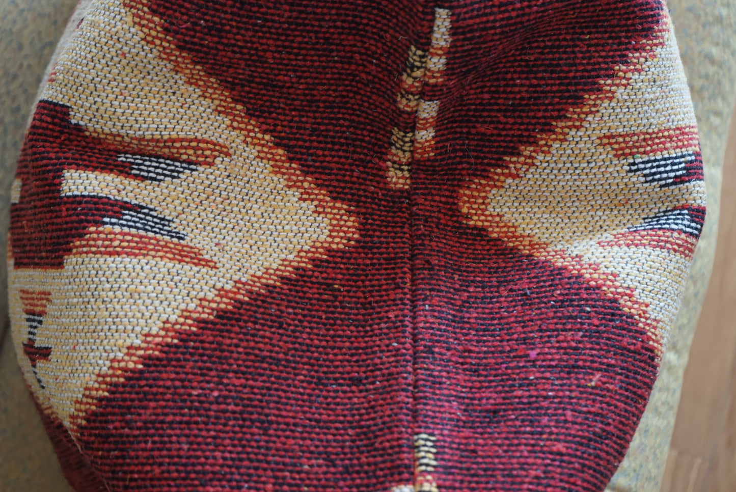 Türkiye Old Kilim Cushion Cover Wine Red , Tribal Design 59 × 58 cm No.TR25450