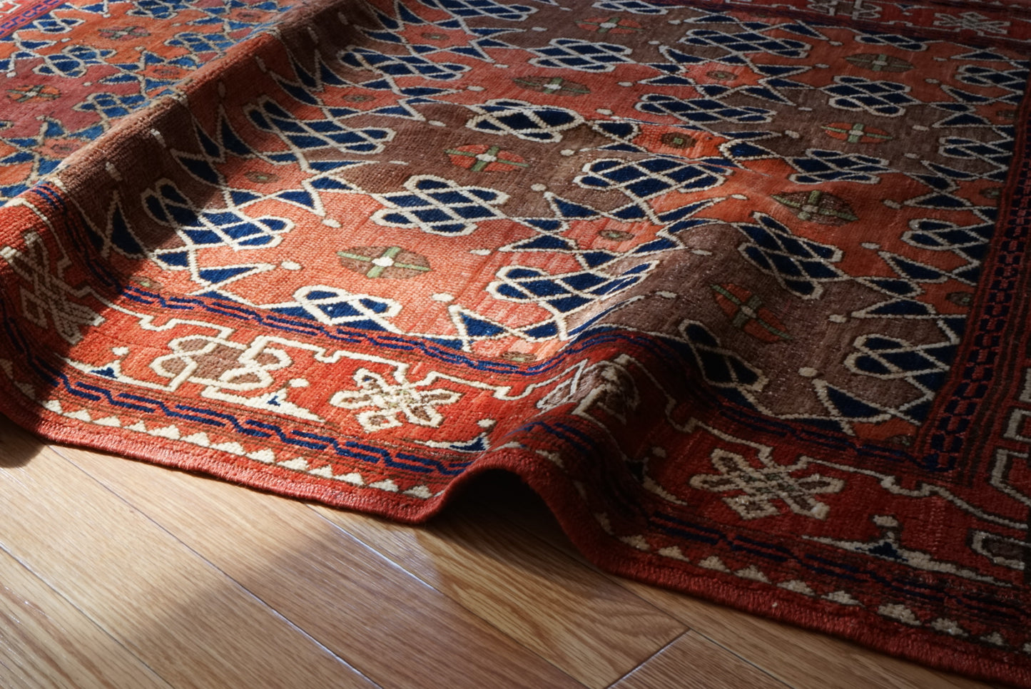 店頭販売 Afghanistan Vintage Baluch Orange Star 1980年代 153 × 124 cm No.AF2531