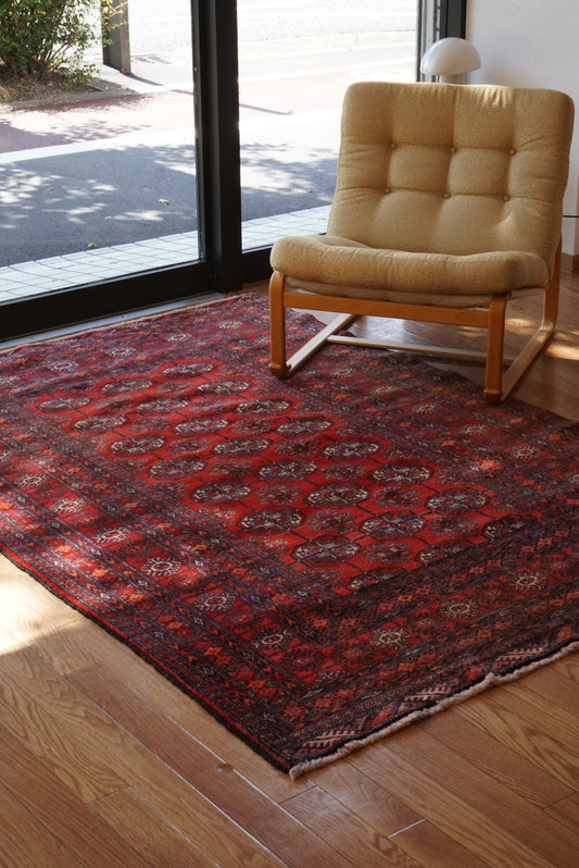 Afghanistan Vintage Turkmen Mauri Gul 1980年代 202 × 137 cm No.AF2532