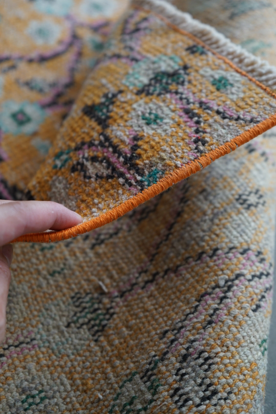 TURKEY OLD ISPARTA CALLOT ORANGE 1970年代 232 × 140 cm No.TR25149