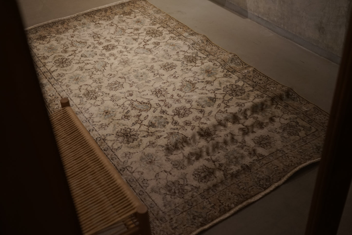 Türkiye Old Isparta Beige , Ice Blue 1970年代 203 × 110 cm No.TR25251