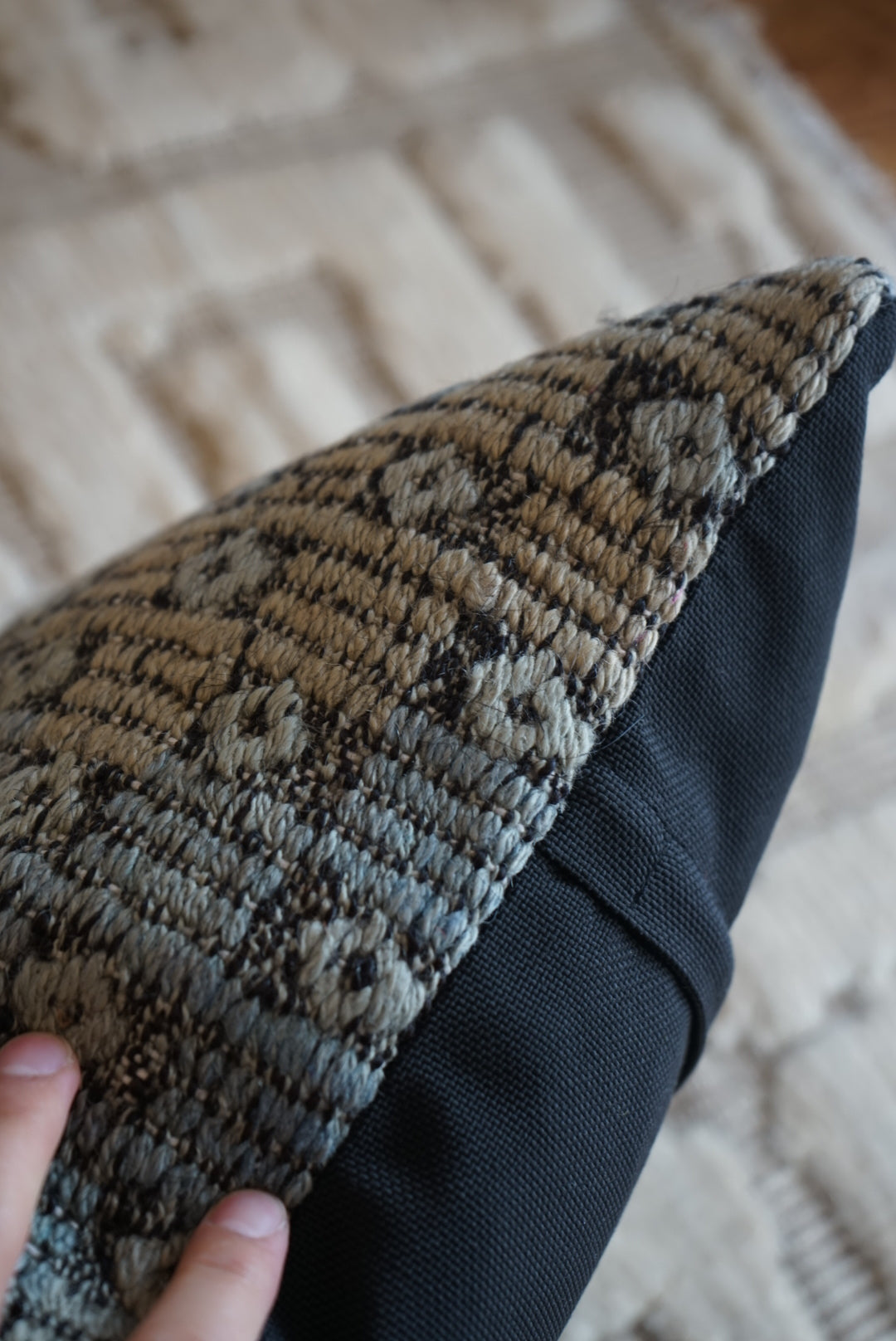 Türkiye Old Kilim Cushion Cover Green 40 × 40 cm No.TR25366
