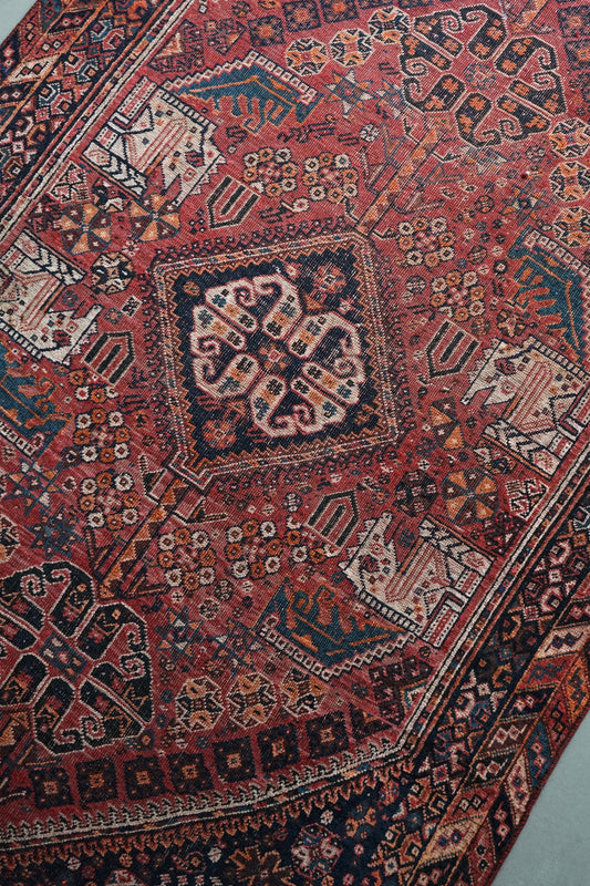 店頭販売 IRAN ANTIQUE SHIRAZ QASHQAI HEYBATLO 1880年代 235 × 148 cm