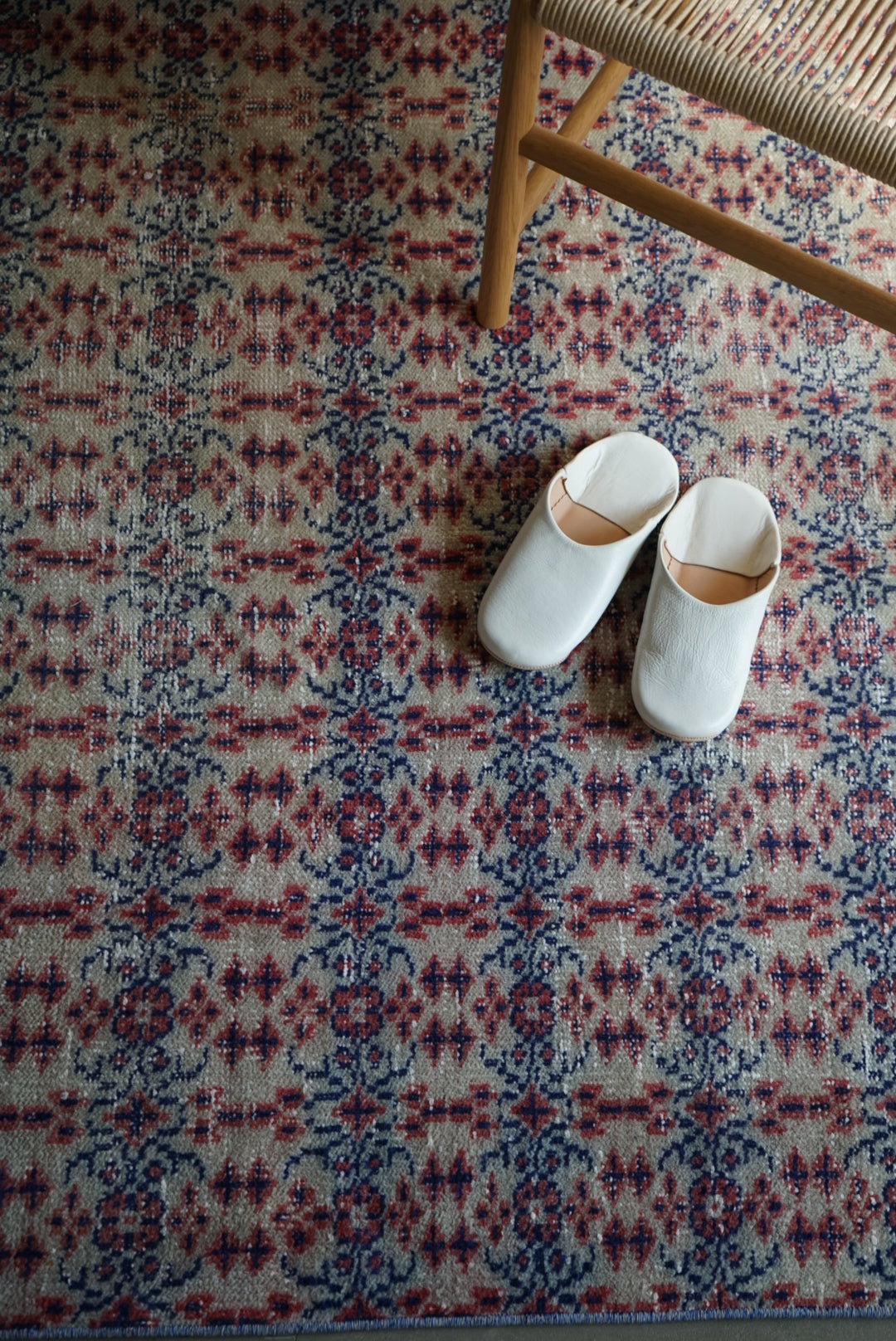 Türkiye Old Isparta Beige , Red , Navy Runner 1970年代 262 × 130 cm No.TR25263