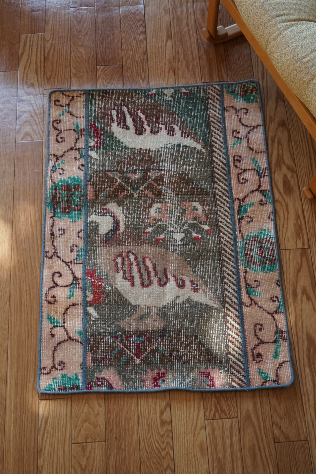 Türkiye Old Oushak Bird Motif Patchwork 1960年代 82.5 × 59 cm No.TR25466