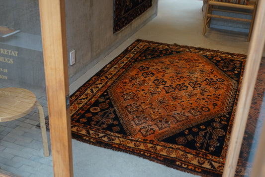 店頭販売 IRAN ANTIQUE SHIRAZ QASHQAI BASSERI 1870年代 217 × 150 cm