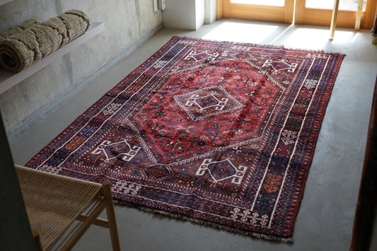 店頭販売 IRAN ANTIQUE SHIRAZ QASHQAI 1860年代 222 × 148 cm