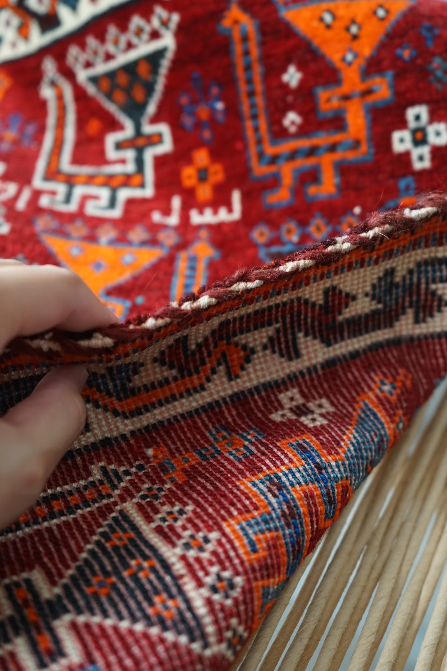 IRAN ANTIQUE SHIRAZ QASHQAI 1920年代 59 × 57 cm