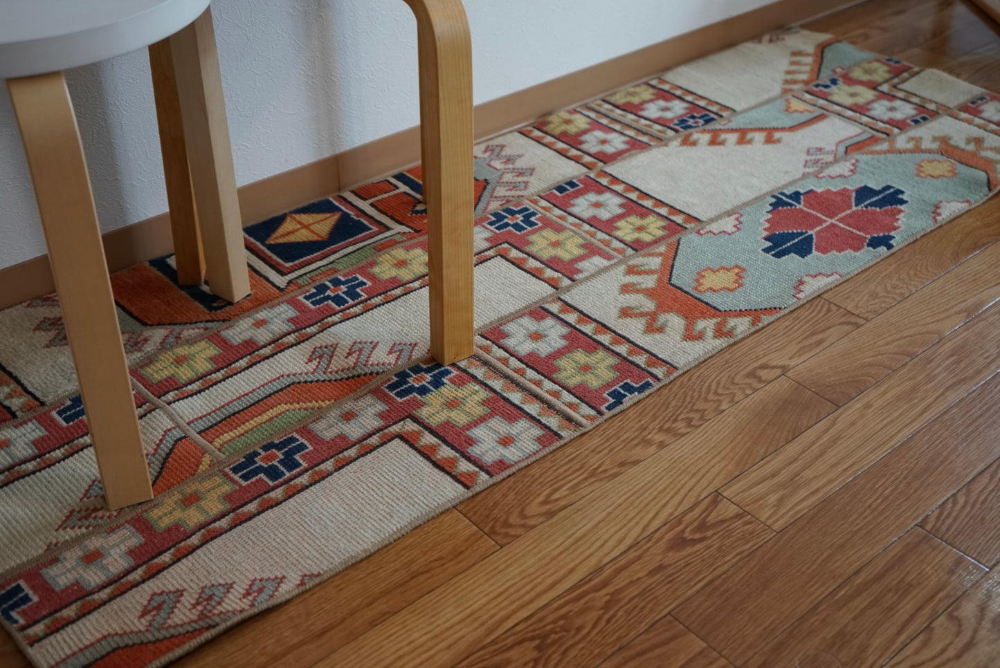 Türkiye Old Oushak PatchWork Runner Colorful 1970年代 165.5 × 58 cm No.TR25292