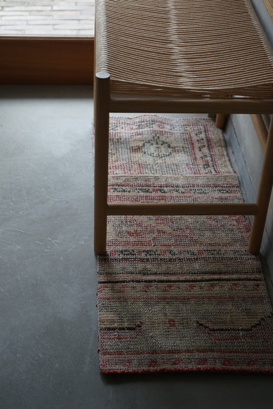 Türkiye Old Isparta Beige Patchwork Runner 1970年代 96 × 38 cm No.TR25287