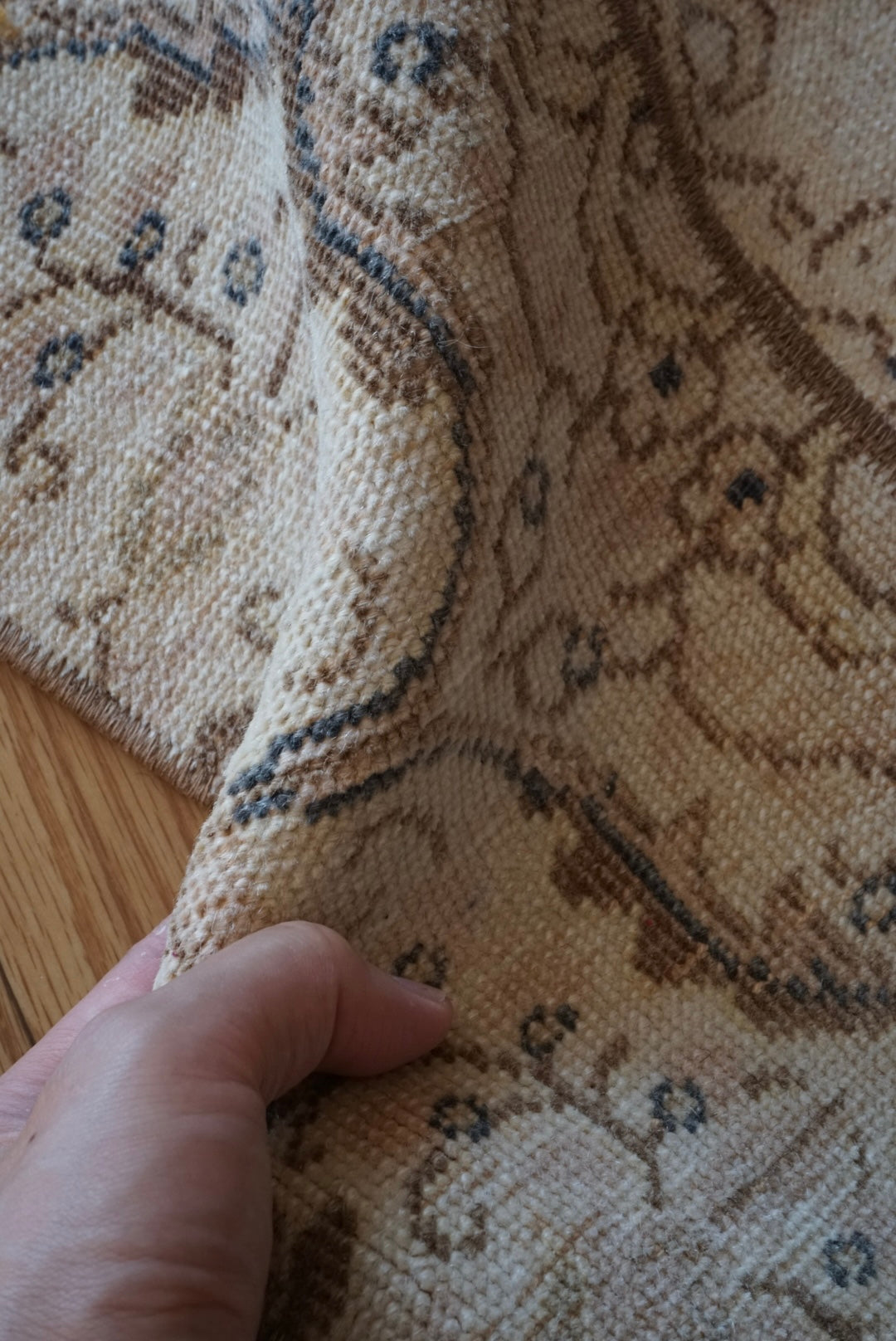 Türkiye Old Oushak Patchwork Beige , Ivory 1970年代 80.5 × 63 cm No.TR25467