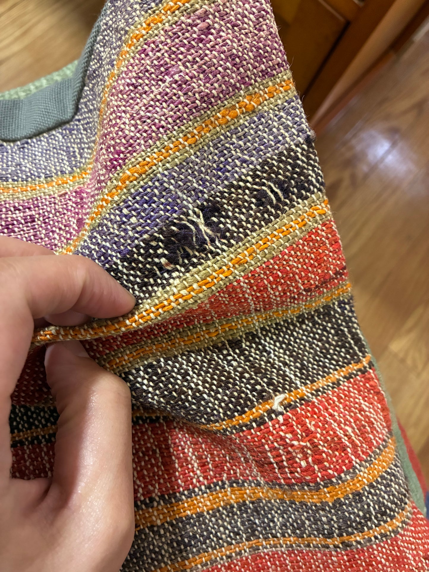 Türkiye Old Kilim Cushion Cover Red Mix Stripe 40 × 40 cm No.TR25365