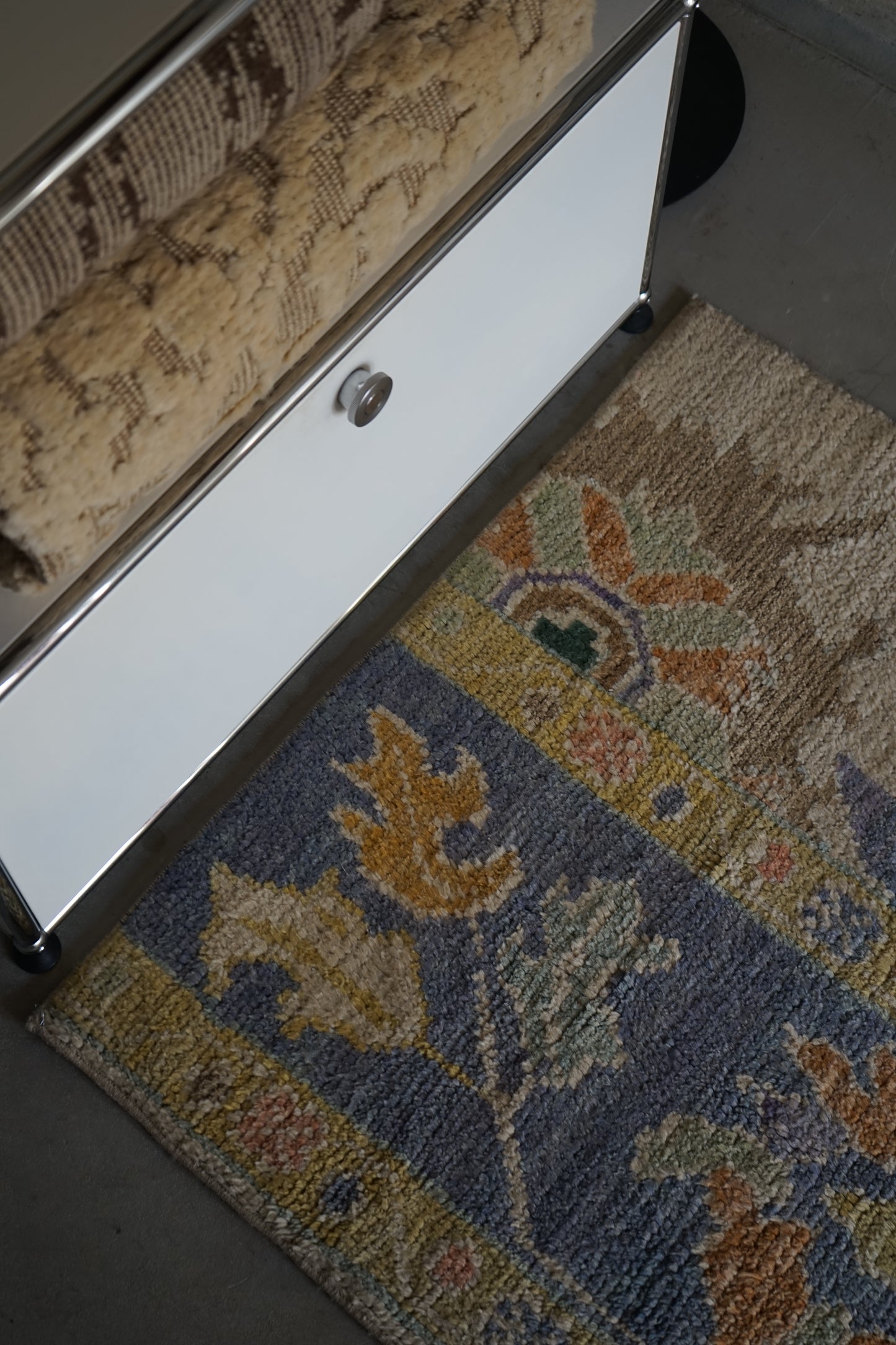 TURKEY VINTAGE SMALL RUG BEIGE FLOWER 85 × 66 cm No.TR25188