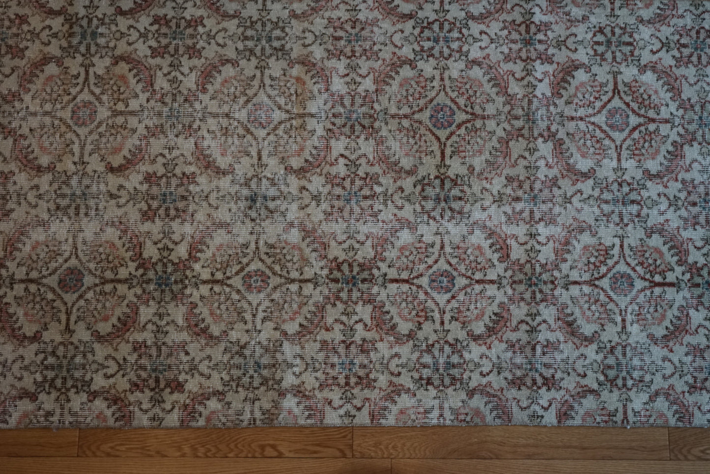 Türkiye Old Isparta Beige , Rose Pink , Botanical 1970年代 194 × 97 cm No.TR25452