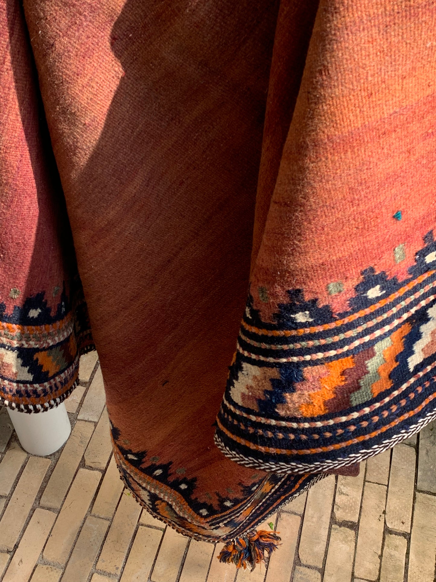 IRAN ANTIQUE AFSHAR TABLE CLOTH 1860年代 140×134cm