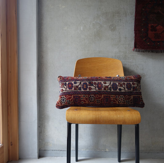 IRAN ANTIQUE SHIRAZ KHAMSEH CUSHION COVER 1840年代 62×25cm