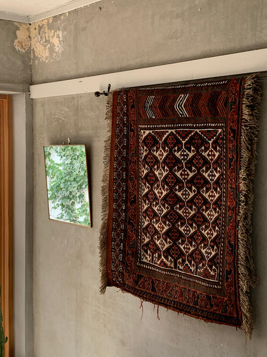 IRAN ANTIQUE AGHAJARI 1880年代 151×72cm