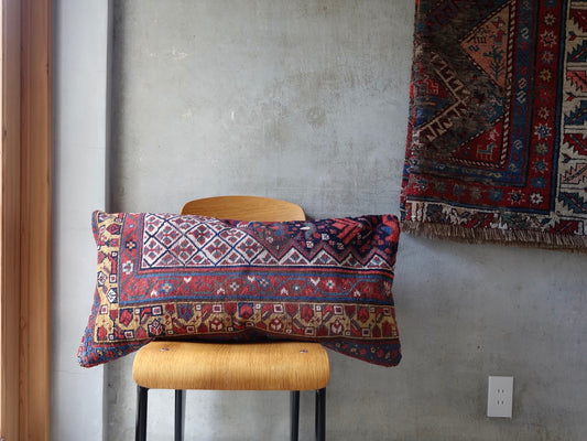 IRAN ANTIQUE SHIRAZ QASHQAI CUSHION COVER 1840年代 83×41cm