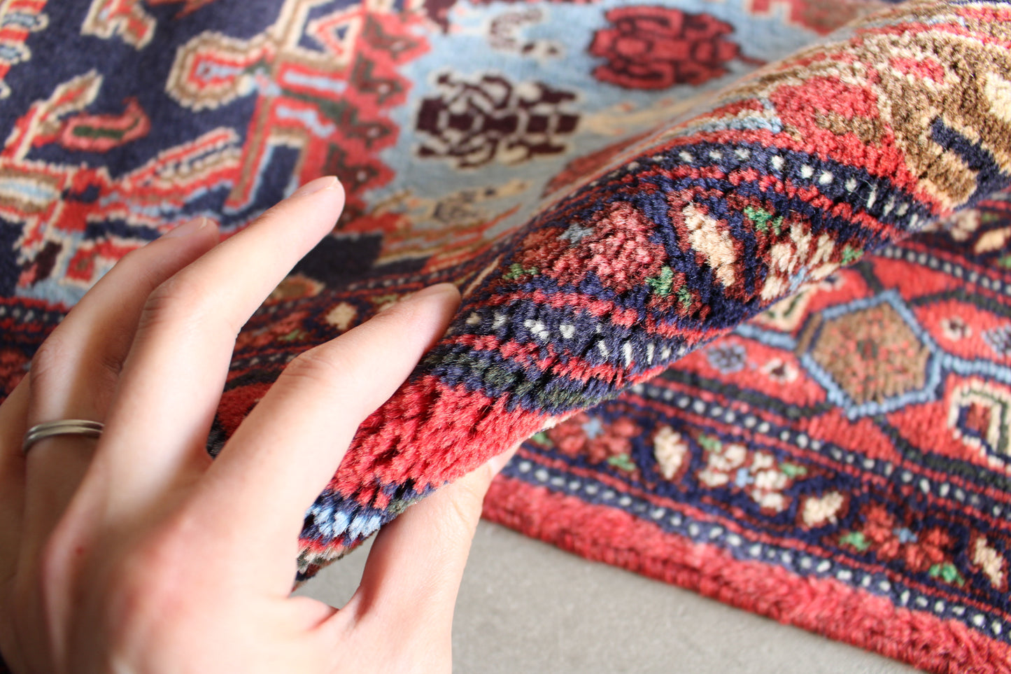 IRAN ANTIQUE BIJAR SANANDAJI MILZA ALI 1880年代 151×123cm