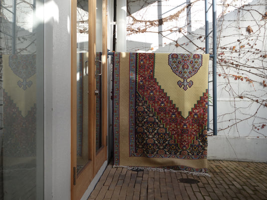 IRAN ANTIQUE SENEH KURDISTAN KILIM 1900年代 249×158cm