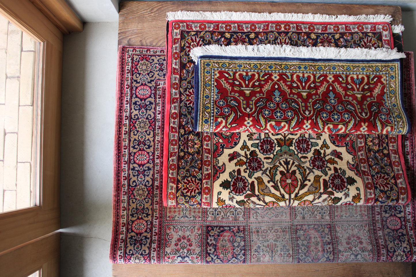 IRAN ANTIQUE QOM SILK 1860年代 143×100cm