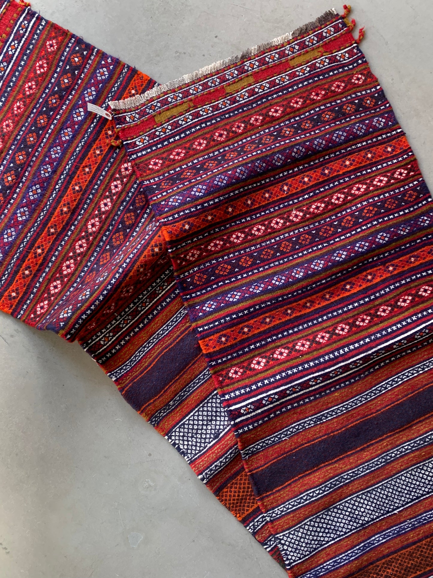 IRAN ANTIQUE SHIRAZ QASHQAI KILIM 1940年代 152.5×66.5cm