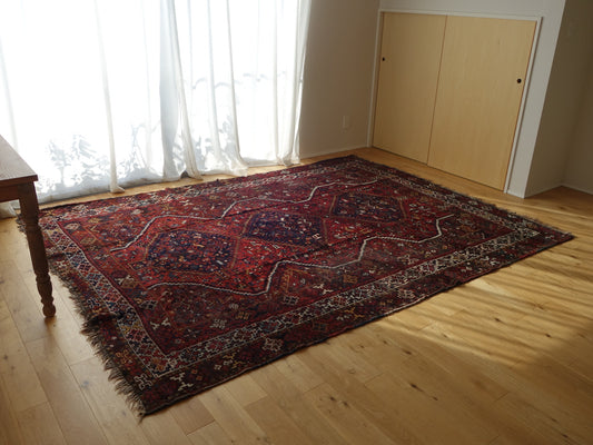 商談中 IRAN ANTIQUE SHIRAZ KHAMSEH BAVANAT 1870年代 308×225cm