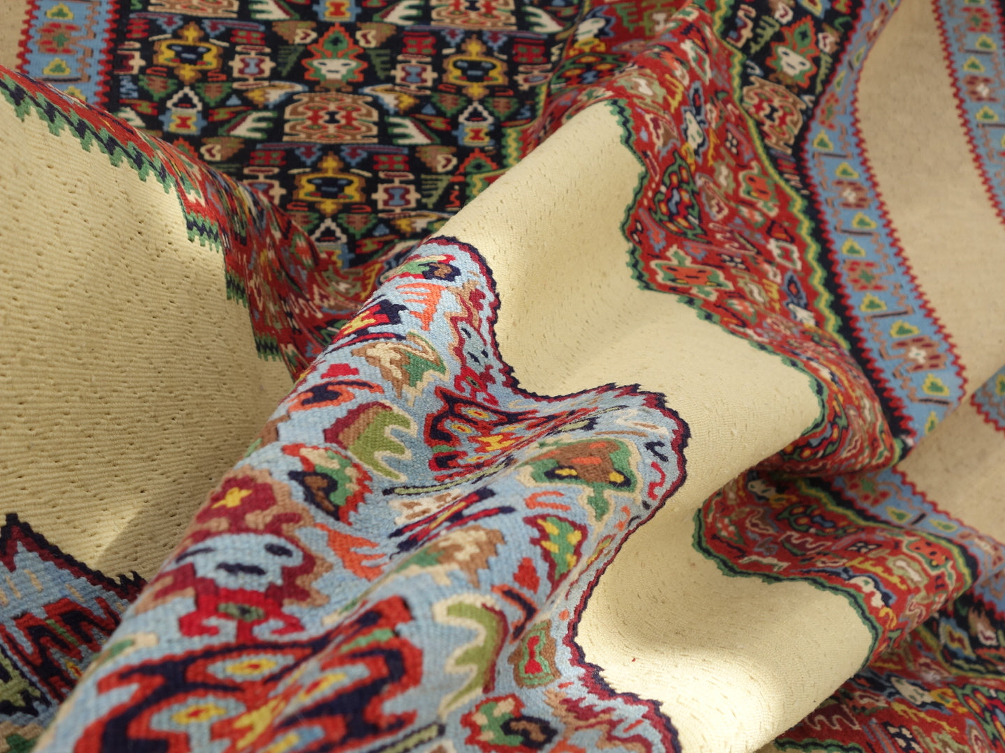 IRAN ANTIQUE SENEH KURDISTAN KILIM 1900年代 249×158cm