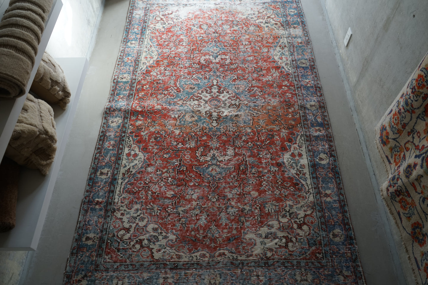 TURKEY OLD ISPARTA TURQUOISE RED 1970年代 261 × 155 cm No.TR25212