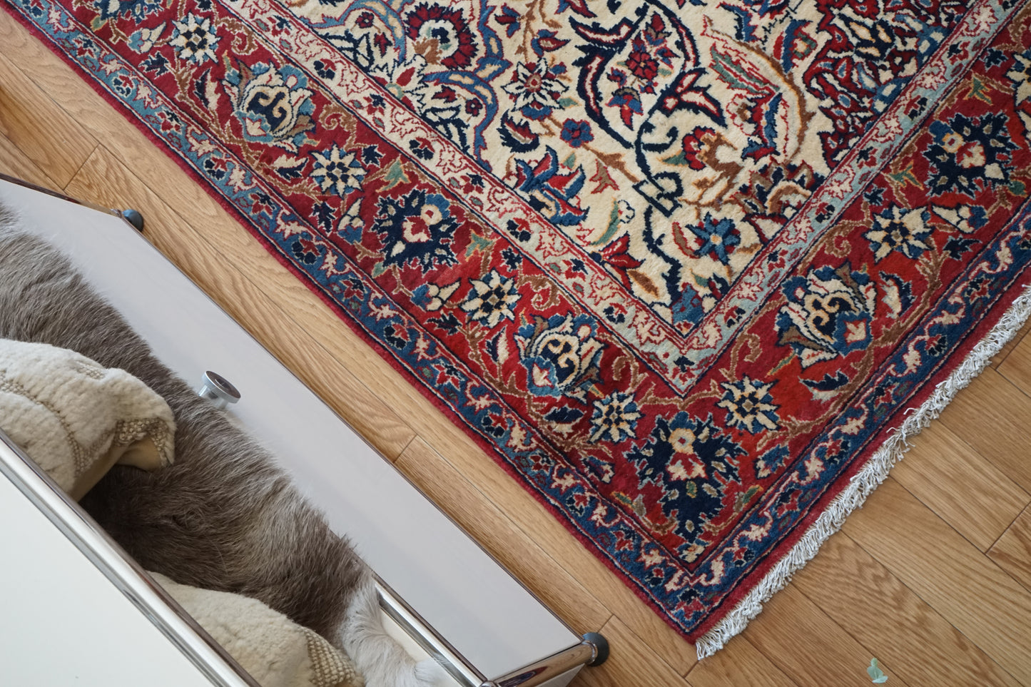 店頭販売 Iran Antique Esfahan 1840年代 231 × 157 cm / 国内送料無料・羊毛手織り絨毯