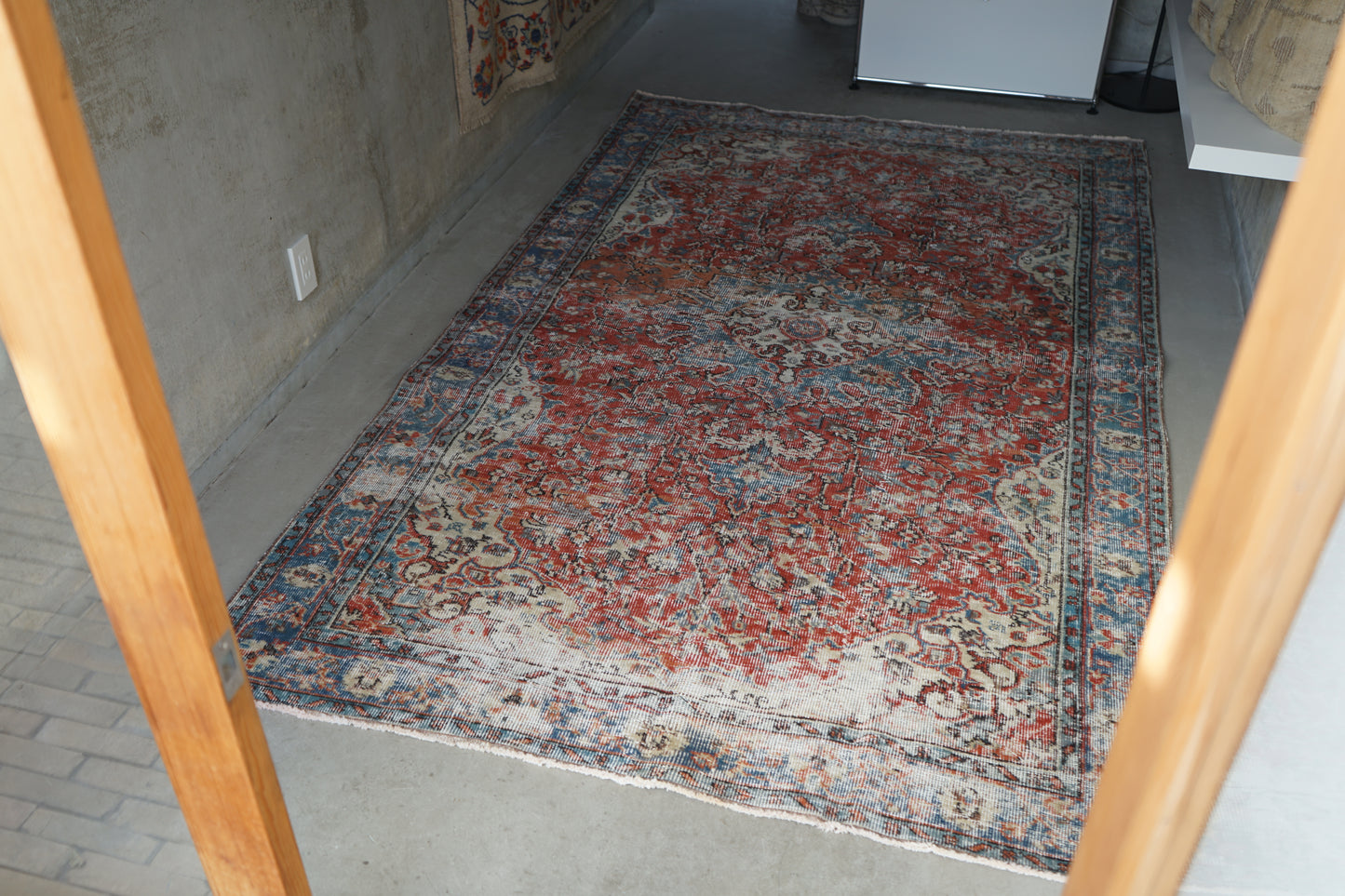 TURKEY OLD ISPARTA TURQUOISE RED 1970年代 261 × 155 cm No.TR25212