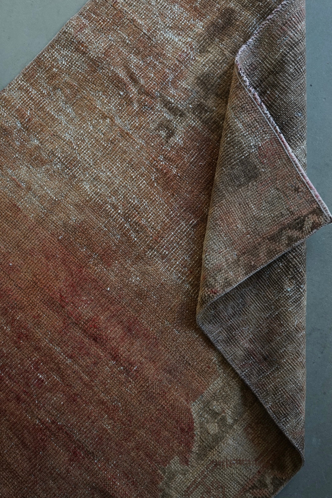 Türkiye Old Oushak Orange Prayer Small size 1970年代 129 × 81 cm No.TR25237