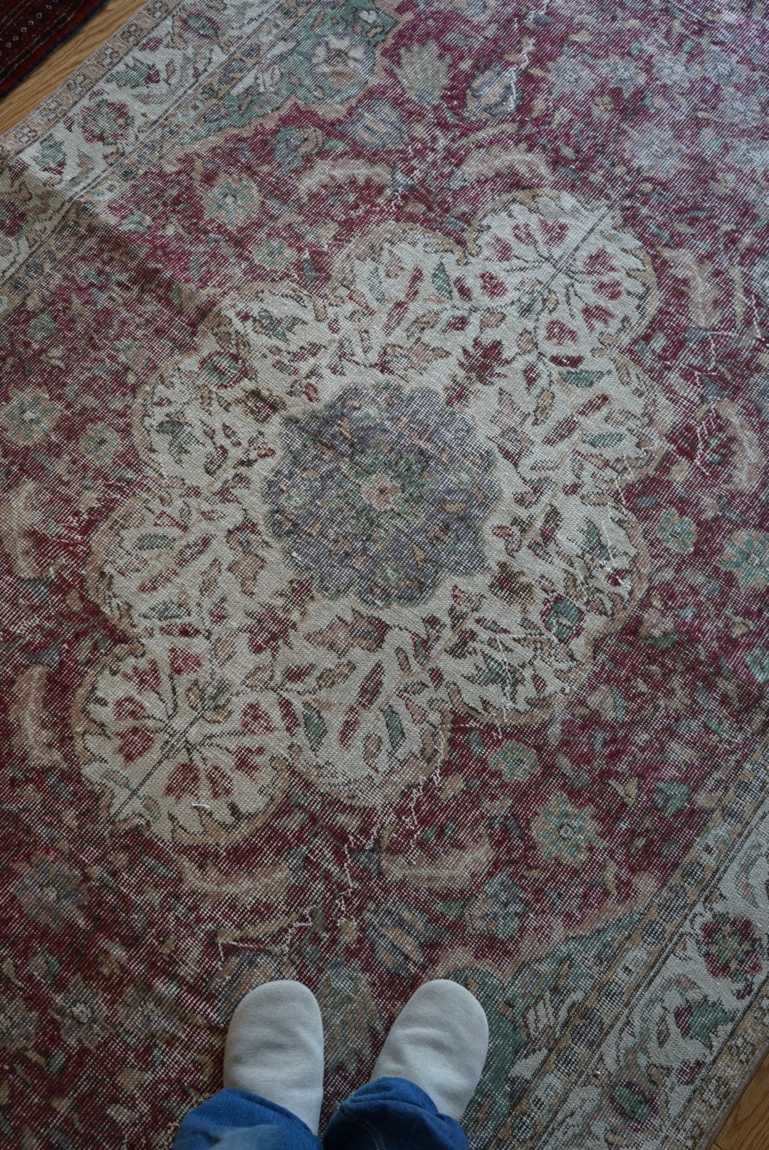 Türkiye Old Isparta Medallion Red , Green 1960年代 283 × 172 cm No.TR25383