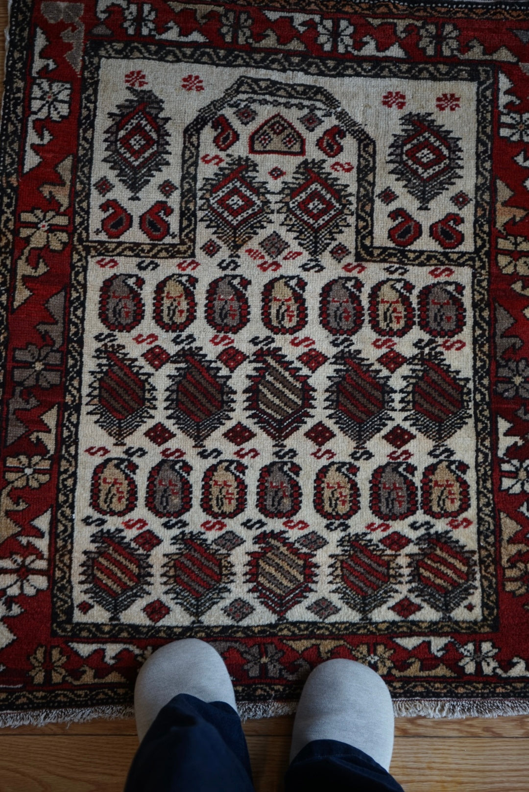 Türkiye Old Anatolia Kid's Prayer rug "Armond" 1960年代 92 × 78 cm No.TR25322