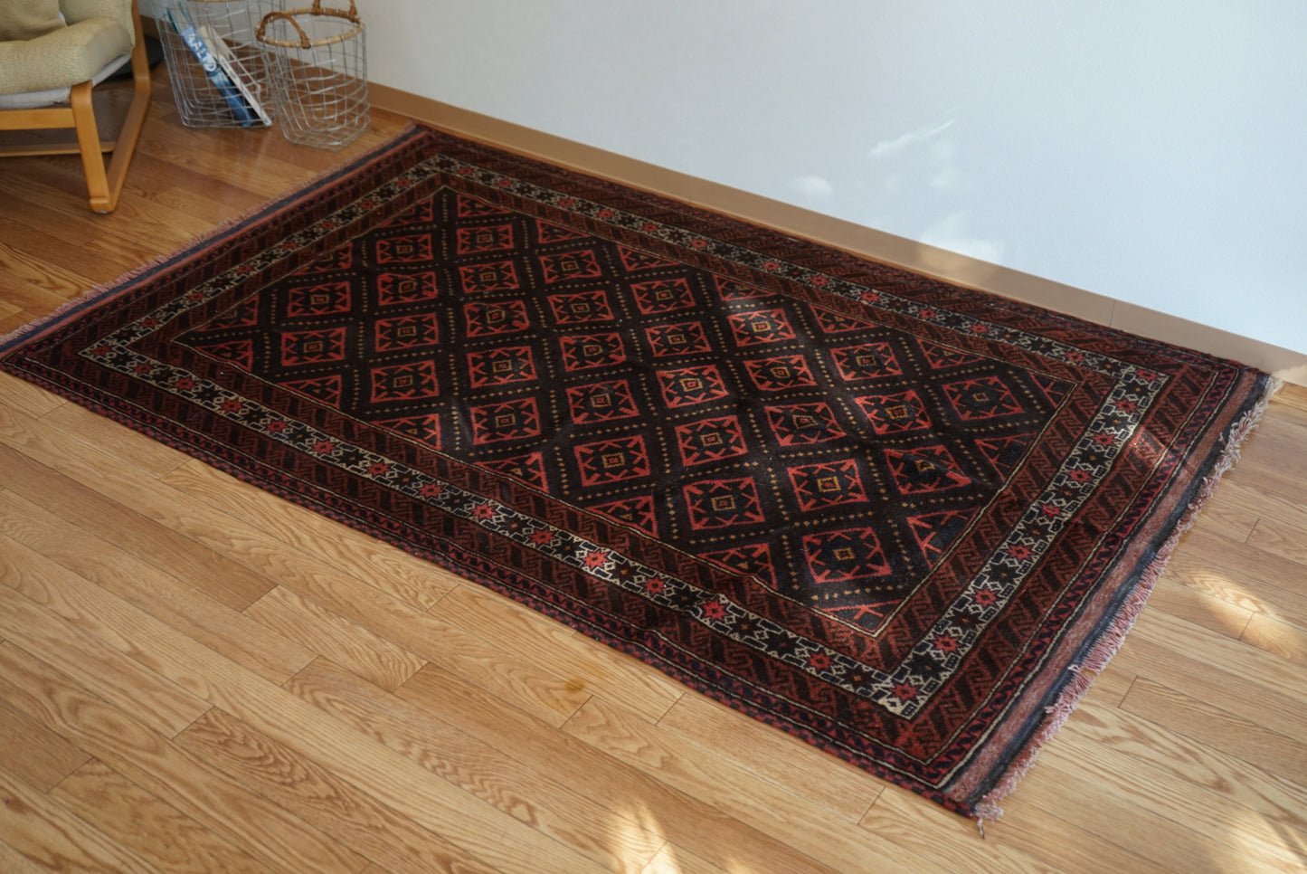 Afghanistan Old Baluch Taimani 1980年代 193 × 123 cm  No.AF2543 / 国内送料無料・羊毛手織り絨毯