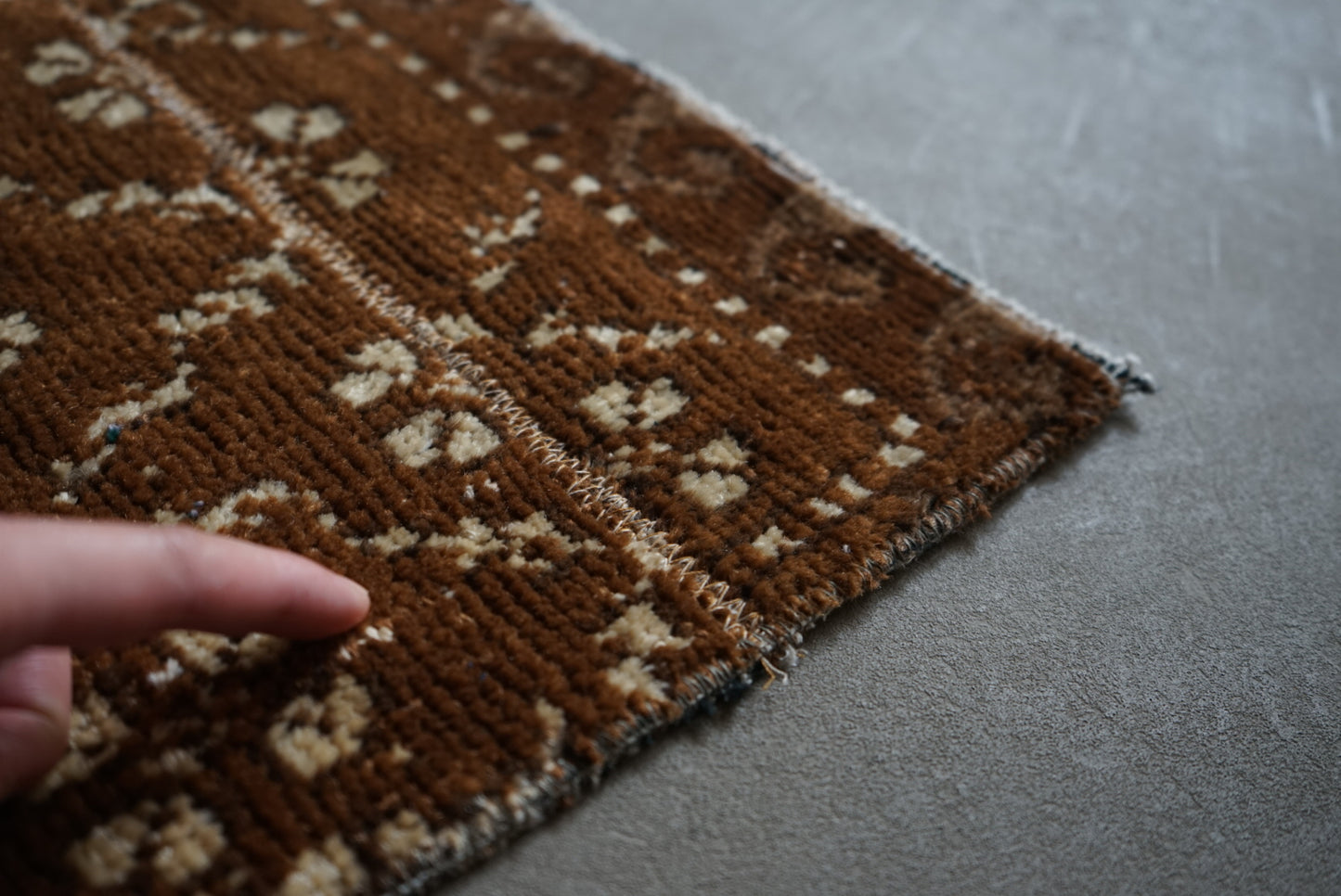 Türkiye Old Oushak Brown Patchwork 1980年代 158 × 87 cm No.TR25311