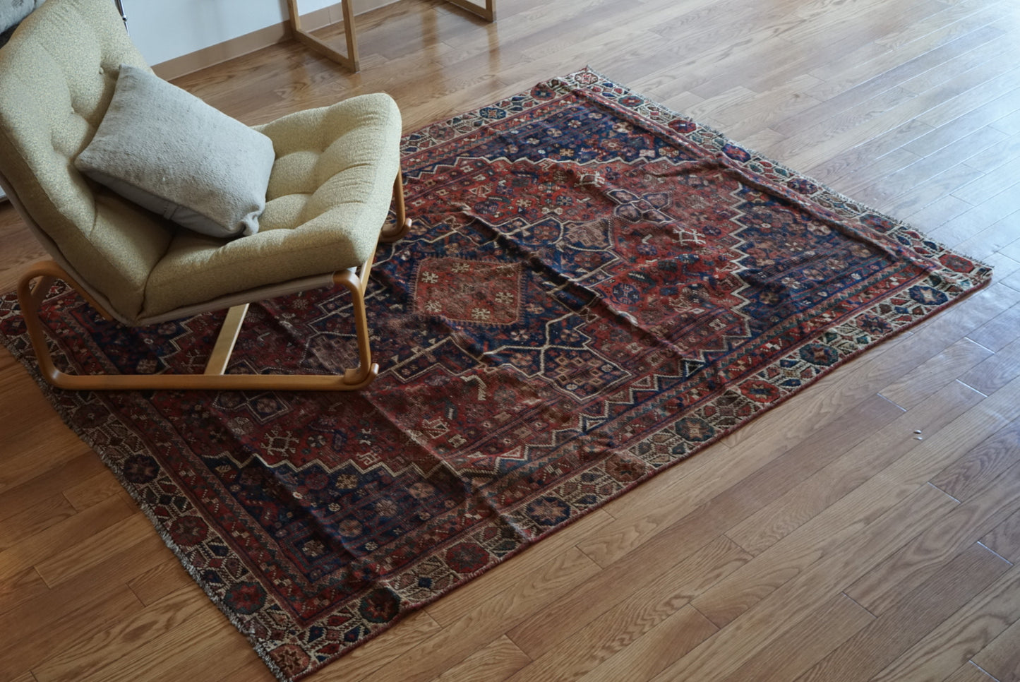 店頭販売 Afghanistan Old Persia Design 1930年代 179.5 × 140.5 cm  No.AF2535 / 国内送料無料・羊毛手織り絨毯