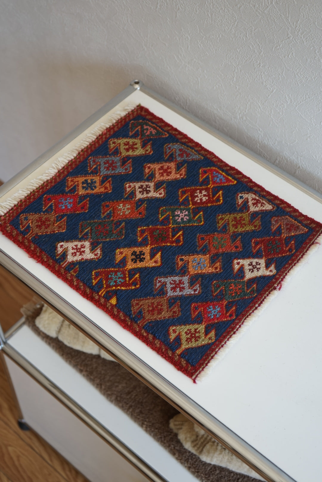 IRAN OLD SHIRAZ QASHQAI AGHAJARI KILIM 1970年代 33 × 29 cm / 1'0" × 0'9" ft