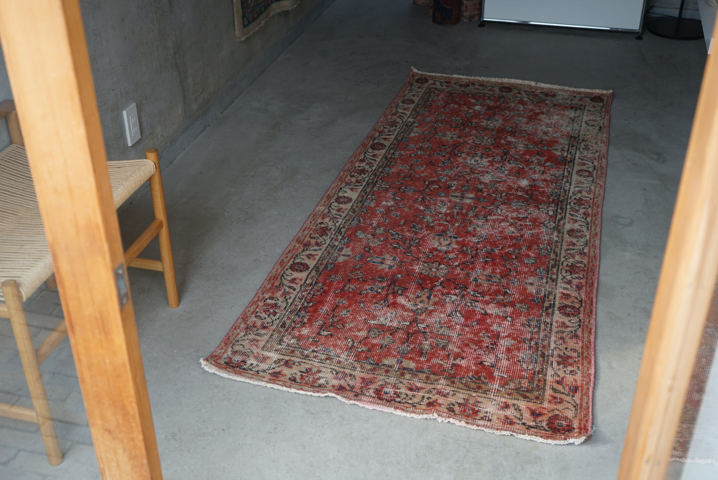 Türkiye Old Isparta Floral Red Runner 1970年代 199 × 89 cm No.TR25257