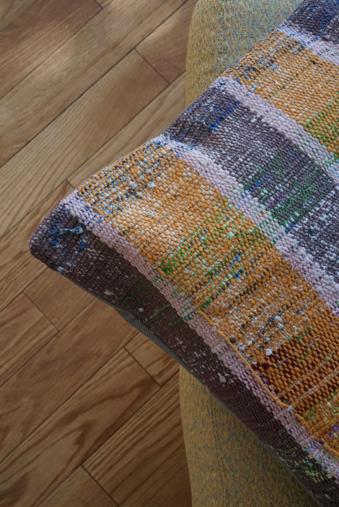Türkiye Old Kilim Cushion Cover Mix Stripe Orange , Purple 46 × 45 cm No.TR25460