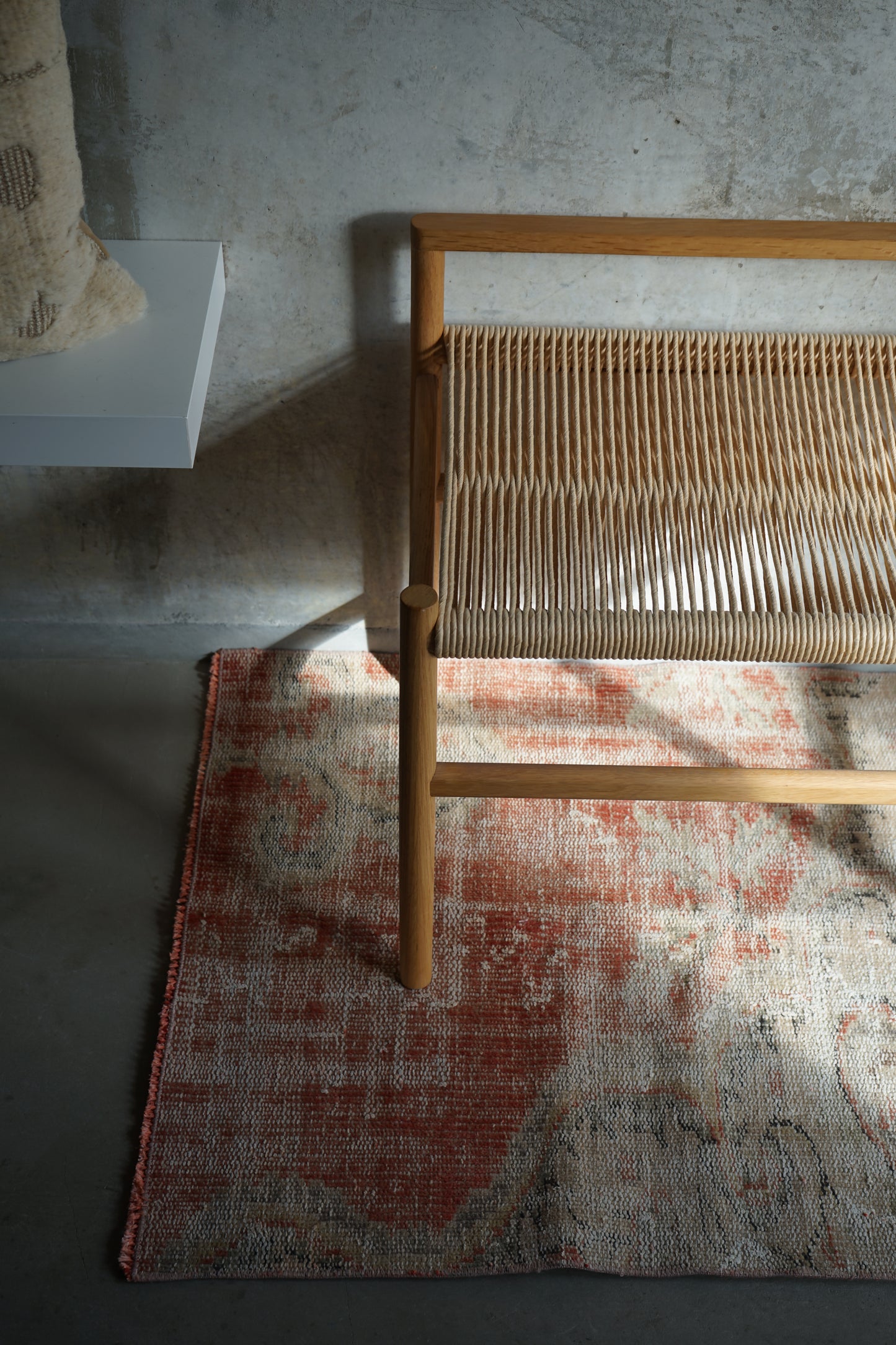 TURKEY VINTAGE SMALL RUG RED FLORAL 97 × 69 cm No.TR25183