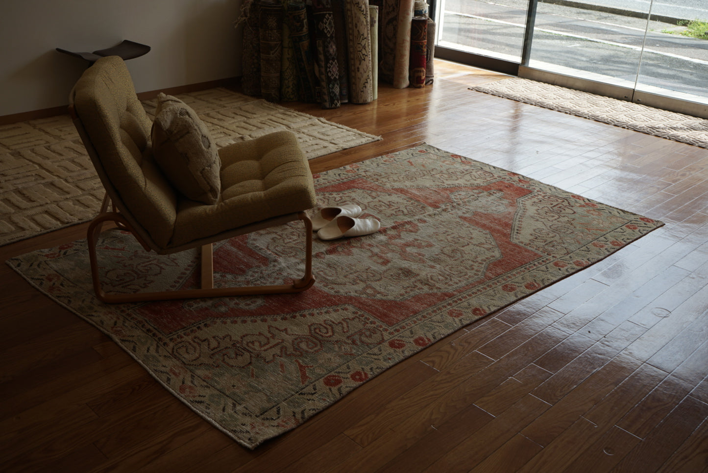 Türkiye Old Avanos Orange , Sage green 1970年代 214 × 132 cm No.TR25262