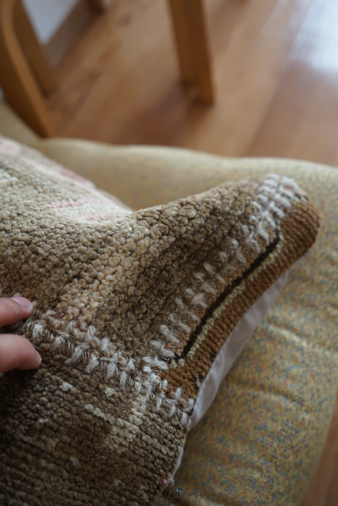 Türkiye Old Cushion Cover Patchwork Beige Pink 51 × 50 cm No.TR25417