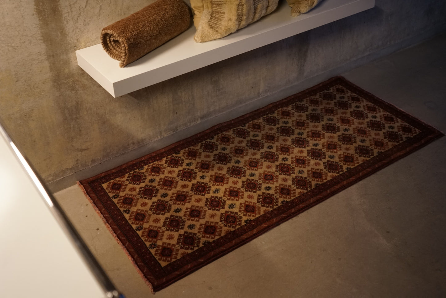 Türkiye Old Oushak Beige Runner size 1970年代 133 × 58.5cm No.TR25242