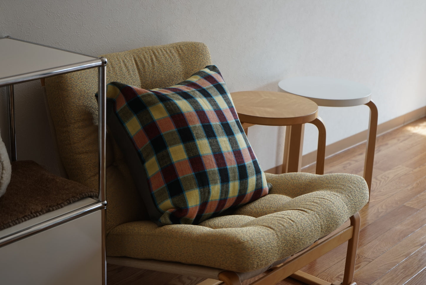 Türkiye Old Cushion Cover Yellow Mix Cecker 50 × 50 cm No.TR25427