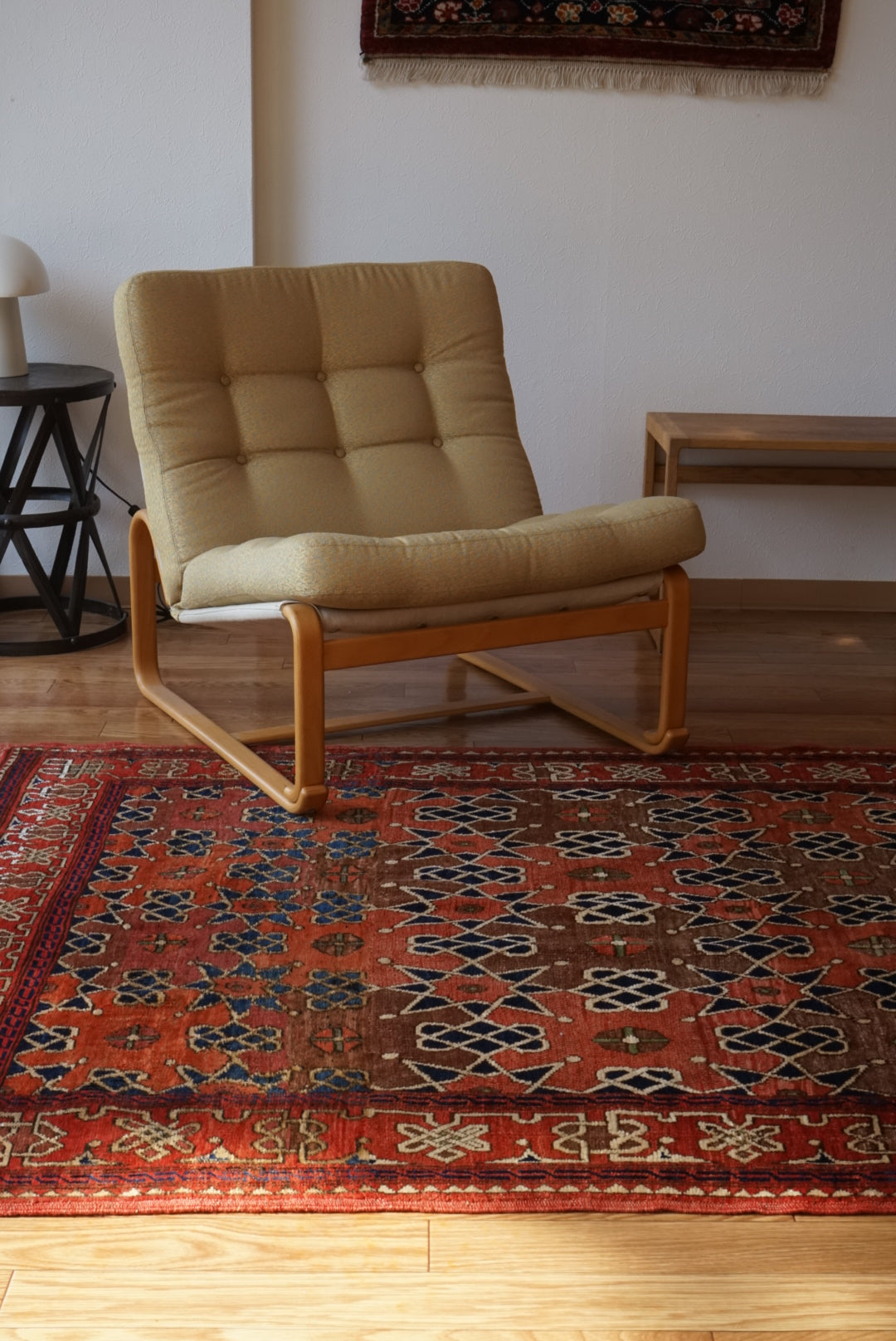 店頭販売 Afghanistan Vintage Baluch Orange Star 1980年代 153 × 124 cm  No.AF2531