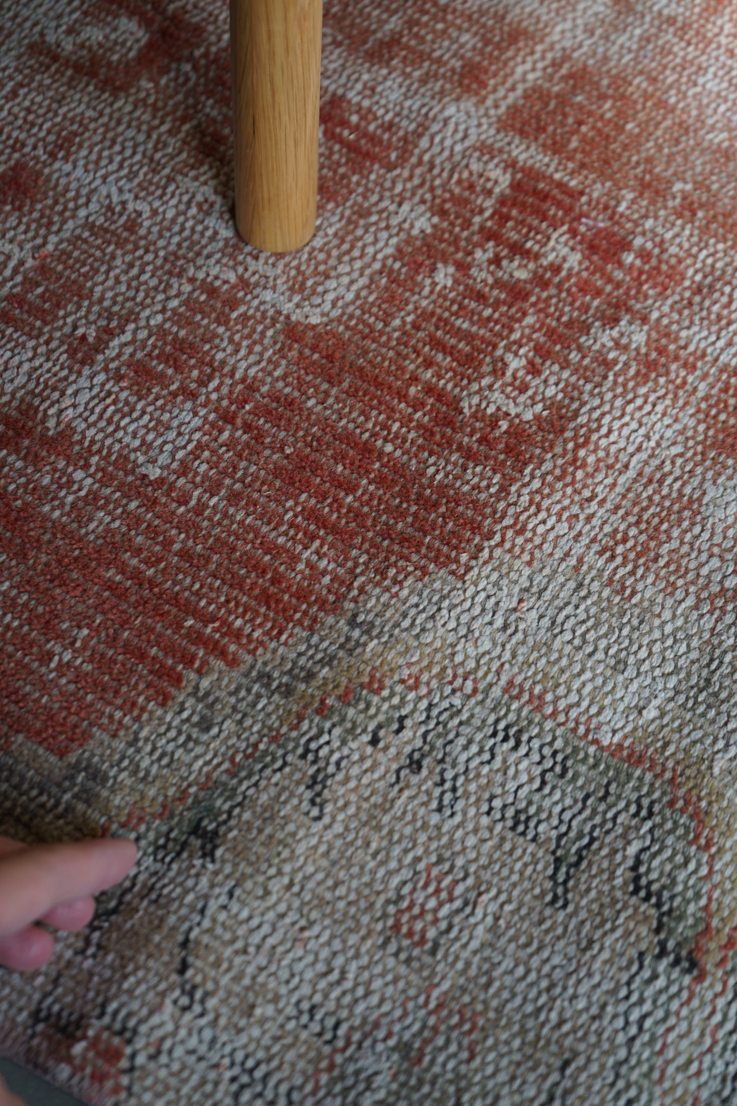 TURKEY VINTAGE SMALL RUG RED FLORAL 97 × 69 cm No.TR25183